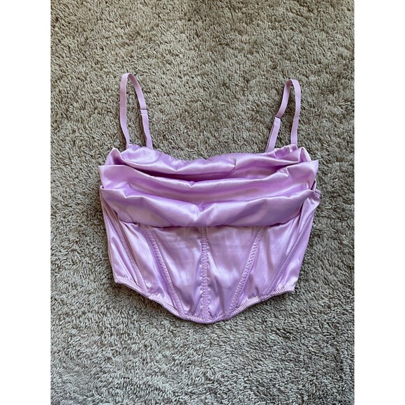 Urban Outfitters Lexi Satin Cowl Corset Top in Lilac Size MEDIUM - Picture 1 of 6